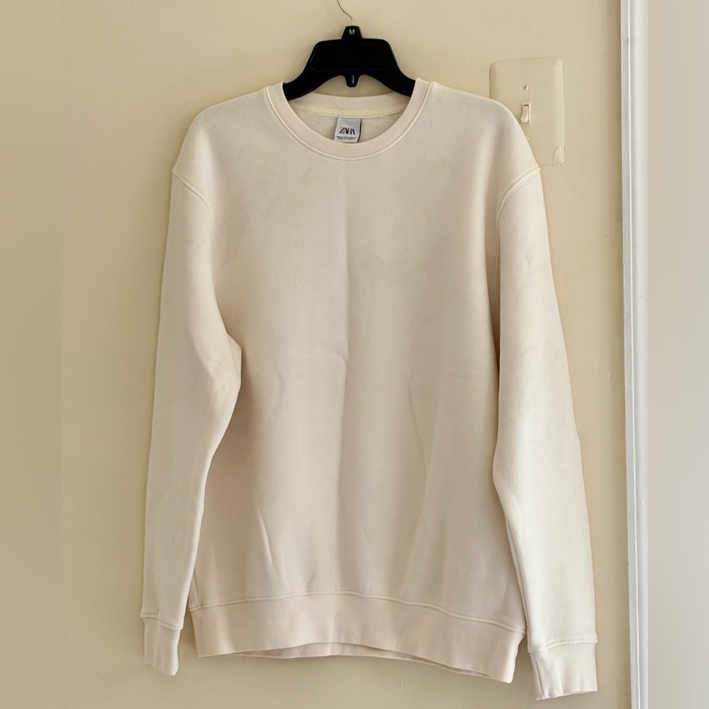 Zara Cream Crewneck Men's Sweater M size - Picture 10 of 10